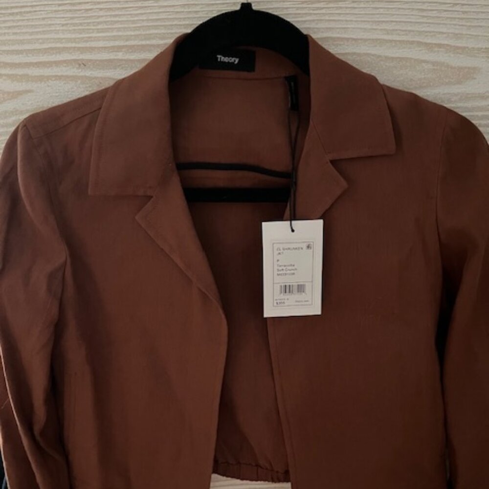 Theory linen crunch jacket, terracota, NWT, XS - bundle for savings!
